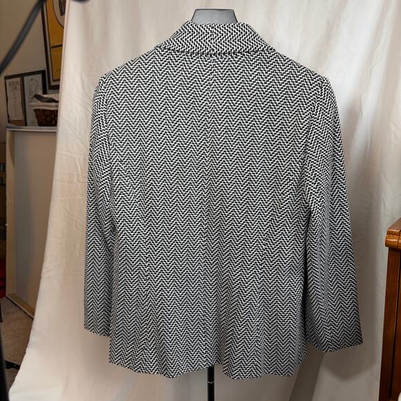 Nine West women’s open blazer. Size 8. Herringbone black white. Workwear. - Picture 2 of 7